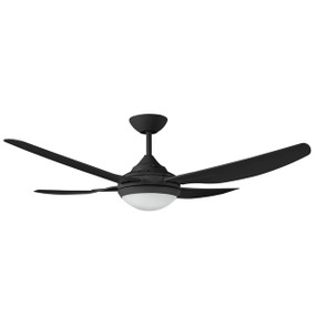 Ceiling Fan With Light - 132cm 52in 4000K 75W Black 3 Speed