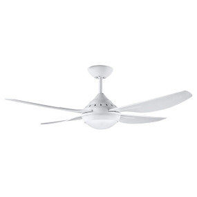 122cm 48inch White Ceiling Fan With Tri Colour Light 75W 3 Speed