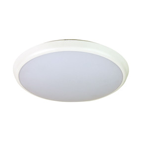 300mm Oyster Light - 25W 2050lm IP54 3000K White Dimmable