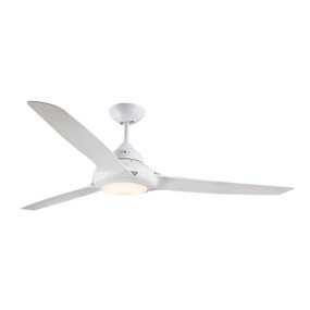 147cm 58inch White Ceiling Fan With Tri Colour Light 85W 3 Speed