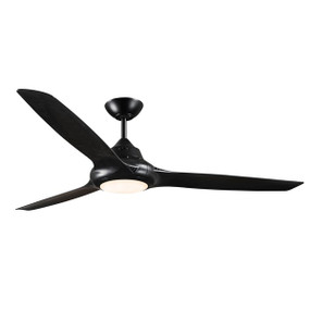 147cm 58inch Black Ceiling Fan With Tri Colour Light 85W 3 Speed