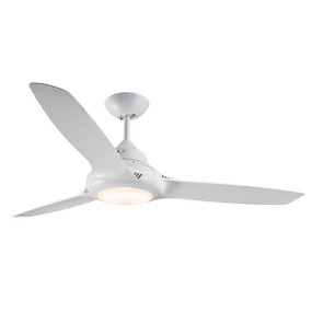 White Ceiling Fan With Tri Colour Light 127cm 50 Inch 75W 3 Speed
