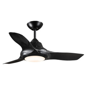 Black Ceiling Fan With Tri Colour Light 91cm 36 Inch 75W 3 Speed