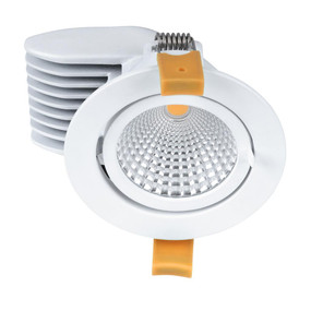 Gimble Downlight - Dimmable 13W 900lm IP20 4000K 96mm Satin White