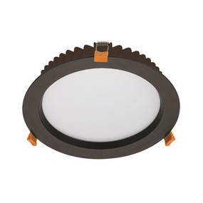LED Downlight - Dimmable 28W 2400lm IP44 Tri-Colour 228mm Black Commercial Grade