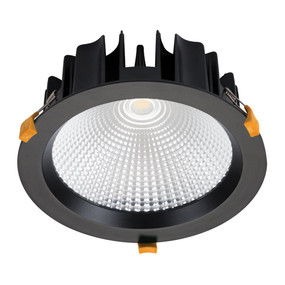 35W 3200lm LED Downlight - Dimmable IP44 5000K 225mm Black Commercial Grade
