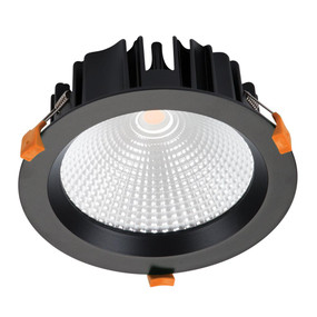 LED Downlight - Dimmable 25W 2250lm IP44 4000K 190mm Black Commercial Grade