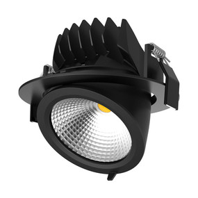 Gimble Downlight - Dimmable 25W 1950lm IP20 5000K 180mm Black Commercial Grade