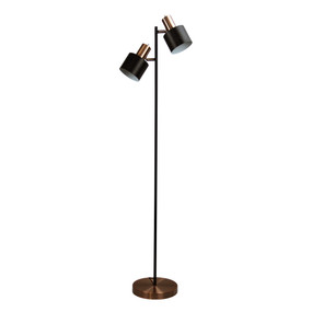 80W E27 Standing Lamp 1500mm Brushed Copper and Matte Black
