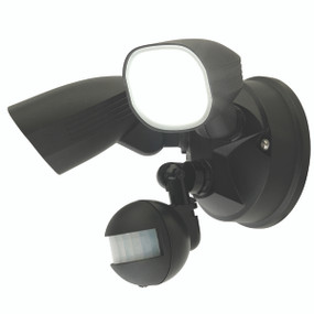 Smart Twin Security Light With Sensor - 22W 2200lm IP44 Tri Colour 260mm Black
