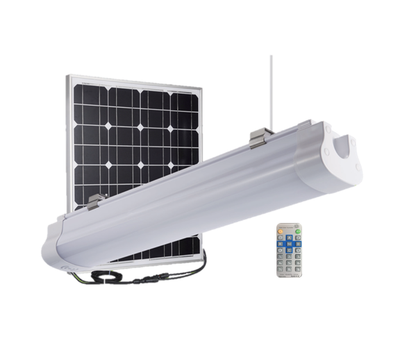 Solar Batten Light with Remote  and Sensor - 3000lm IP67 IK10 Dual Colour 900mm Vandal Resistant
