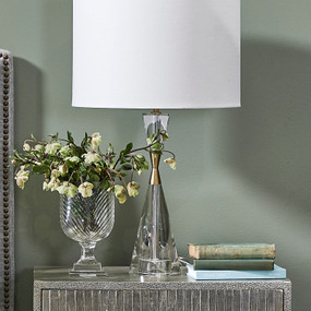 Brass and Clear Table Lamp B22 40W 660mm