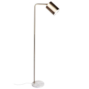 Floor Lamp B22 40W 1568mm Brushed Brass and White