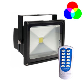 Solar Flood Light RGB With Remote - 30W 2250lm IP65 RGB 380mm Commercial Grade