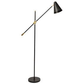 Floor Lamp B22 40W 1540mm Black and Brass