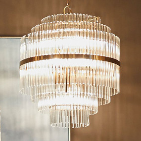 Chandelier E14 520W 700mm Clear and Brass