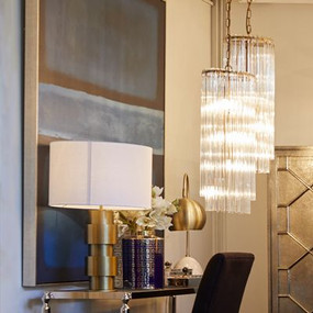 Pendant Light - E14 240W 690mm Brass and Clear