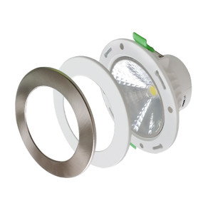 10W 950lm LED Downlight - Dimmable IP44 Tri Colour 112mm White