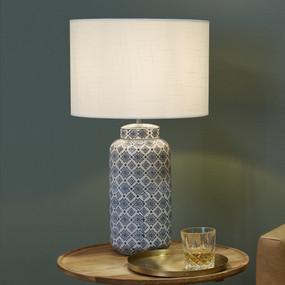 White and Blue Table Lamp E27 60W 580mm