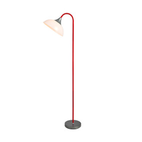 E27 60W Floor Lamp 1800mm White, Silver, Red and Black