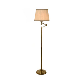 Verzini Tall Lamp E27 60W 1560mm Cream and Brass