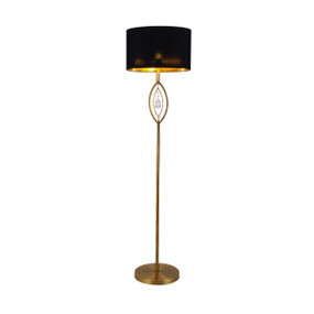 E27 60W Floor Lamp 1500mm Black and Brass