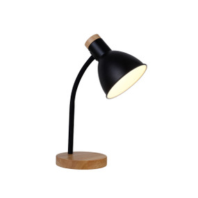 Desk Lamp - E27 60W 370mm Black and Timber