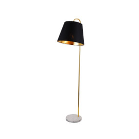 E27 60W Floor Lamp 1620mm Black, Brass and White