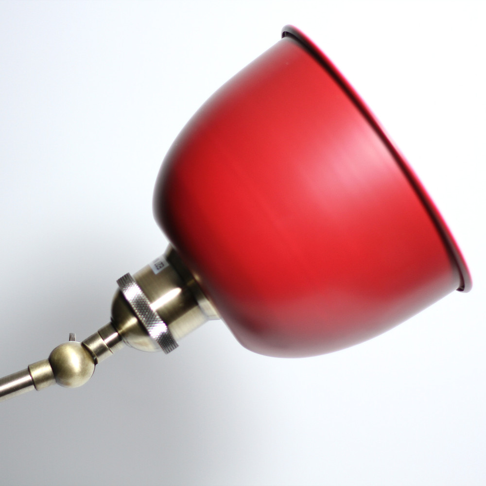 Red and Brass Desk Lamp E27 60W 450mm Lighting Style