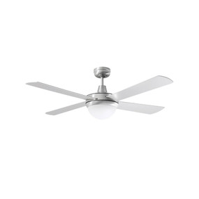 Domaja 3 Speed Brushed Aluminium Ceiling Fan With Light 132cm 52 Inch Tri Colour 60W