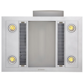 Silver 3-in-1 Bathroom Heater Fan Light - 500mm