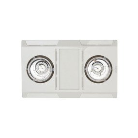 White 3-in-1 Bathroom Heater Fan Light - 480mm