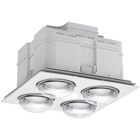 White 3-in-1 Bathroom Heater Fan Light 407mm