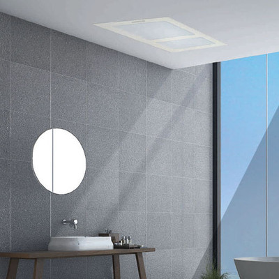 White 3-in-1 Bathroom Heater Fan Light - 380mm