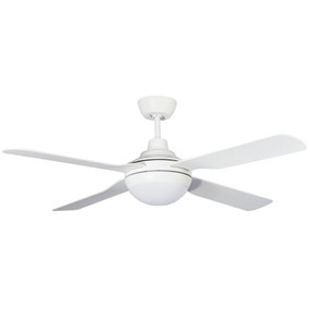 White Satin Ceiling Fan With Light 122cm 48inch 60W 3 Speed