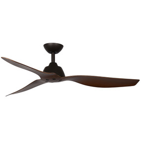 Old Bronze and Walnut Ceiling Fan With Remote 132cm 52inch 32W 5 Speed