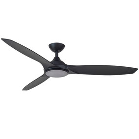 142cm 56inch Mirinda Ceiling Fan With Light and Remote 35W Matte Black 5 Speed