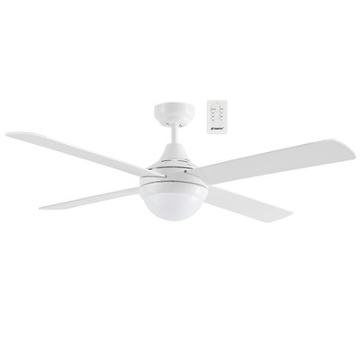 White Ceiling Fan With Light and Remote 122cm 48inch E27 55W 3 Speed
