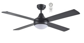 122cm 48inch Matte Black Ceiling Fan With Light and Remote 32W 5 Speed