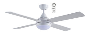 White Ceiling Fan With Light and Remote 122cm 48inch 32W 5 Speed
