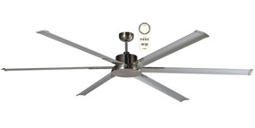 Brushed Nickel Ceiling Fan With Remote 210cm 84inch 35W 5 Speed