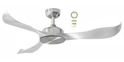 Brushed Nickel Ceiling Fan With Remote 132cm 52inch 35W 5 Speed