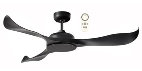 Matte Black Ceiling Fan With Remote 132cm 52inch 35W 5 Speed