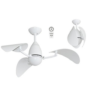White Ceiling Fan With Light and Remote 106cm 42inch 30W 5 Speed