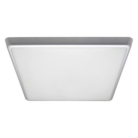 Square 240V 35W 40cm Slimline LED Ceiling Light - Silver Frame / White LED