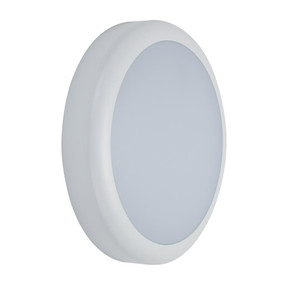 Marine Grade Vandal Resistant Wall or Ceiling Light - 25W 2320lm IP65 IK08 Tri Colour 300mm Round White - Min10