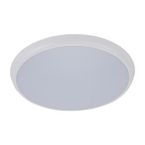 Marine Grade Vandal Resistant Wall or Ceiling Light - 25W 2350lm IP54 IK08 Tri Colour 300mm Round White - Min10