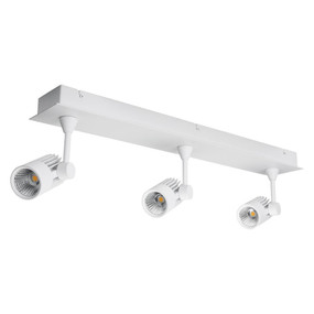 Triple LED Bar Spotlight - White Finish / Warm White LED