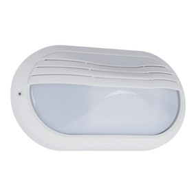 Oval Eyelid 240V Polycarbonate Wall Lights - White Finish / E27