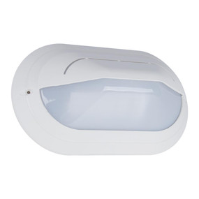 Oval Eyelid 240V Polycarbonate Wall Light - White Base / E27